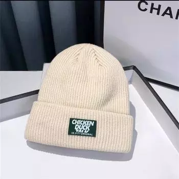 Hat Women s Autumn and Winter Wool Hat Warm Ear Protector Pullover Hat Versatile Face Small Knitted Hat Cold Hat Tide M56-58cm хаки