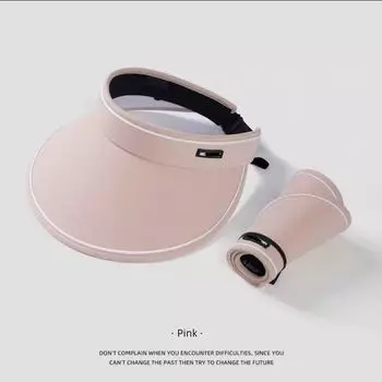 Hat Women s Summer Sun Protection Sun Hat New Arrival Cycling Travel Big Brim Sun Cover Face Summer Topless Hat Tide Pink