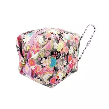 Hatayama Shoji Mini Balloon Pouch Karafuru Japanese Pattern Kuromi H7 x W7 x D7cm 33202458