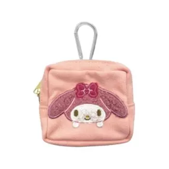 Hatayama Shoji Mini Pouch with Carabiner 3D Applique Embroidery My Melody H8 x W9 x D4cm 34202769