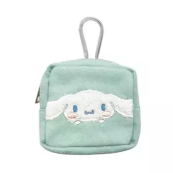 Hatayama Shoji Mini Pouch with Carabiner 3D Applique Embroidery Cinnamoroll H8 x W9 x D4cm 34202770