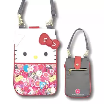 Hatayama Shoji Sanrio 3D Outing 2WAY Pochette для смартфона с японским узором Hello Kitty Приблизительно x Ш12 см 33202144 Размер: Н18.5