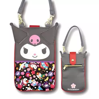 Hatayama Shoji Sanrio 3D Outing 2WAY Pochette для смартфона с японским узором Kuromi Приблизительно x Ш12 см 33202147 Размер В18,5