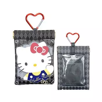 Hatayama Shoji Sanrio прозрачный чехол с пружинным креплением и окошком, сумка для аксессуаров, карабин S, любимый Hello Kitty, размер Ш9 x В12 см 34202153: Прибл.