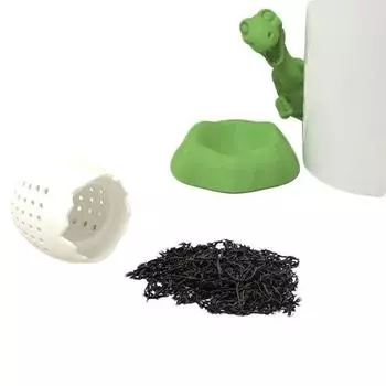 Hatched Dinosaur Silicone Strainer Tea Infuser Leaf Diffuser Filter Drink Tool жёлтый