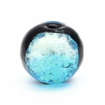Hateruma Blue Firefly Glass 8mm Glowing Grain Selling Dragonfly Ball Okinawa Souvenir Hateruma Island 10 beads [GOLD STONE]