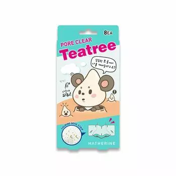 HATHERINE Полоски для носа с чайным деревом 8 шт.