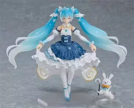 Hatsune 10th Anniversary Snow Hatsune Virtual Singer Figma Movable EX-054 Hatsune Movable Box Hand Hand разноцветный