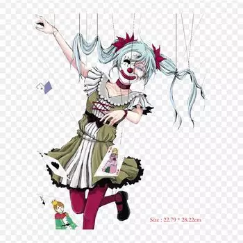 Hatsune Karakuri Pierrot Project Diva F 2Nd Pierrot с утюгом на термопереносной печати, виниловые нашивки, наклейки для одежды, аппликации «сделай сам», моющиеся нашивки