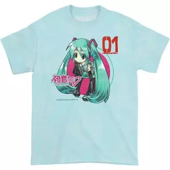 Hatsune Miku Голубая футболка с принтом Chibli Легкая футболка унисекс S