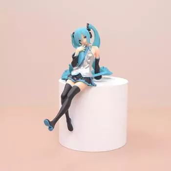 Hatsune Miku Press Cup Лапша Экшн Аниме Фигурка Игрушки Застенчивая Сексуальная Красивая Девушка Вер. Статуэтки Автомобиль Орнамент Коллекционная Модель синий