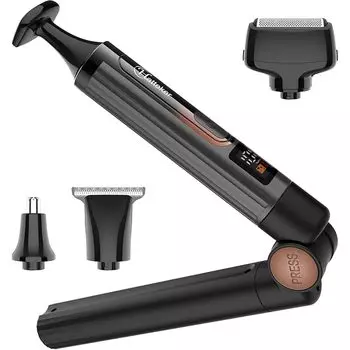 Hatteker men s модернизированная мужская электрическая бритва для спины Beauty Set Trimmer Face, Arm, Bordeaux Cordless Barber с регулируемой удлинительной ручкой