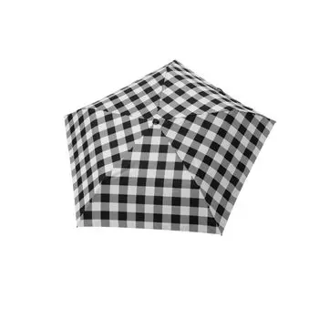 HAU Sun and Rain Parasol PU Coating 50cm Plaid Lightweight 5 Rib Folding Umbrella 10002944 Black чёрный
