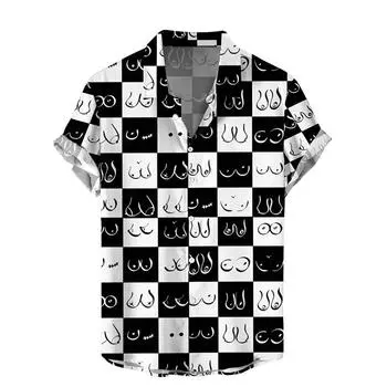 Hawaiian Funny Shirts 3d Print Sexy Girls Mens Short Sleeve Blouse Holiday Tops Oversized Shirt For Men Harajuku Camisa Tees S