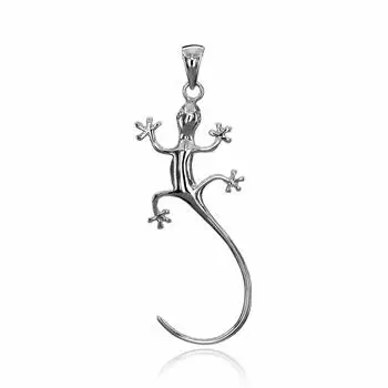 Hawaiian Jewelry Gecko Silver Necklace Pendant Silver 925 [Leilani] (No Chain)
