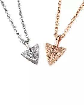 Hawaiian Jewelry Pair Necklace Stainless Steel Triangle 3D Pendant Silver Rose Gold Yellow Gold Accessories Rose Women s Men s [Silver & Gold]