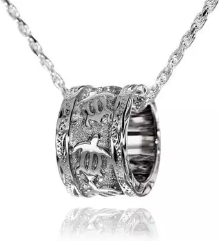 Hawaiian Jewelry Turtle Honu Embossed Tube Pendant Necklace Silver 925 Rope Chain [Leilani] (Sea Turtle) (with 45cm)