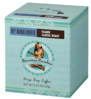 Hawaiian Paradise Coffee Kona Blend Classic Roast 10g x 10 pieces P 10% D.B.C (BOX)