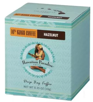 Hawaiian Paradise Coffee Kona Hazelnut 10% D.B.C(BOX) 10g10P