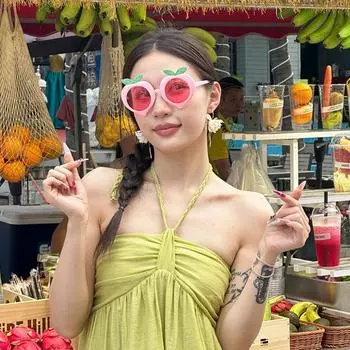 Hawaiian Party Glasses Funny Sunglasses Hawaiian Party Photo Props Summer Beach Pool Birthday Party Decorations розовый