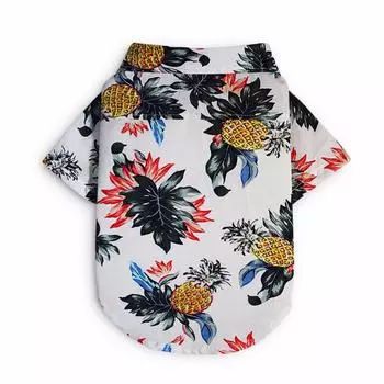 Hawaiian Style Dog Clothes Summer Pet Printed Shirt For Dog Floral Beach Shirt Dog Puppy Costume Cat Spring Clothing Pet Outfits S