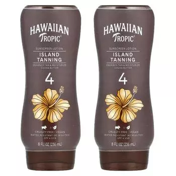 Hawaiian Tropic Гавайский тропический островной загар с маслом какао SPF4 236 мл x 2
