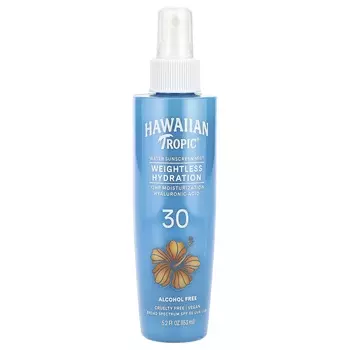 Hawaiian Tropic, легкий увлажняющий солнцезащитный спрей на водной основе, SPF 30, 5,2 жидких унций (153 мл)