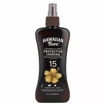 Hawaiian Tropic, Защитный загар, солнцезащитное масло-спрей, SPF 15, 8 жидких унций (236 мл)