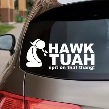 Hawk Tuah Spit On That Thang наклейки смешные вирусные мемы с девушками виниловые наклейки для автомобилей, грузовиков, коробок, ноутбуков водонепроницаемые наклейки для автомобиля