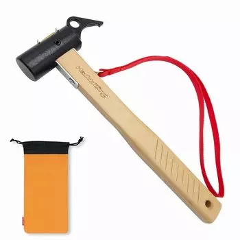 Hawk Zing Кемпинговый колышек Молоток для палаток Колышек для забивания и вытягивания Прочный и удобный материал из букового дерева Ручка принимает функцию противоскольжения (земной шар