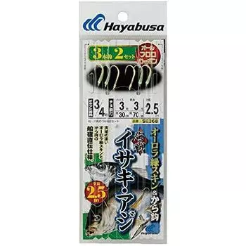 Hayabusa Naval Battle Aurora Green Skin Kara Hook 3 крючка SE368 Grunt/Aji и 2,5 м 2/2-2-2