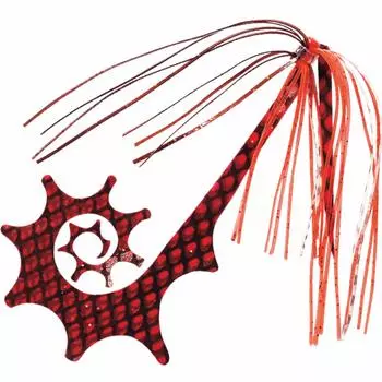 Hayabusa SE137 Musou Red Sea Bream Free Slide Dragon Curly Rubber Hook Set Impact Red & #17