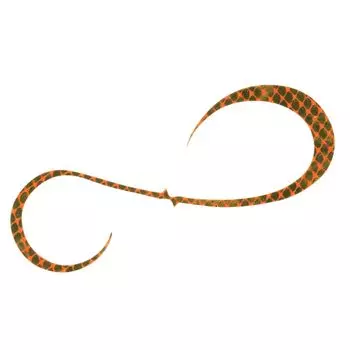 Hayabusa SE188 Free Slide Custom Silicone Tie Bulky Curly Double Kinpika Orange #5