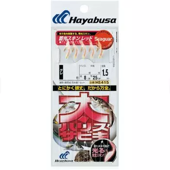 Hayabusa Thick Harris Sabiki Luminous Skin Red 7-5 HS415-7-5