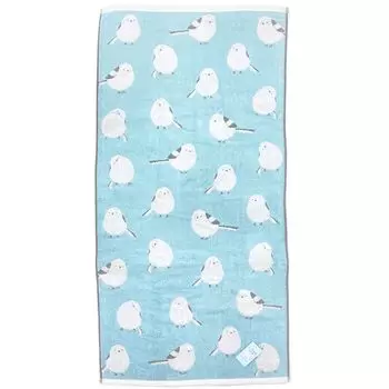 Hayashi Bath 60 x 120 Животное BO400211 Полотенце, Прибл.. см, Лицо, Длиннохвостая синица, светло-синий