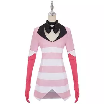 Hazbin Hotel Косплей Angel Dust Косплей Костюм 6 предметов Аниме Косплей Розовая униформа Униформа Платье Косплей Одежда Аниме События Культурные фестивали розовый