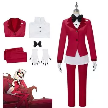 Hazbin Hotel Косплей Чарли Косплей Костюм 5 предметов Аниме Hell Hotel Косплей Красная униформа Униформа Косплей Одежда Аниме События Культурные фестивали красный