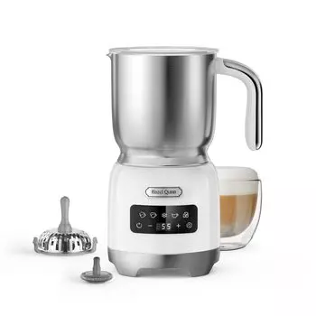 Hazel Quinn Молочный вспениватель полностью 400 мл, электрический, съемный, можно мыть в посудомоечной машине, для латте, капучино, горячего молока, латте-арта, бесшумный, нержавеющая сталь