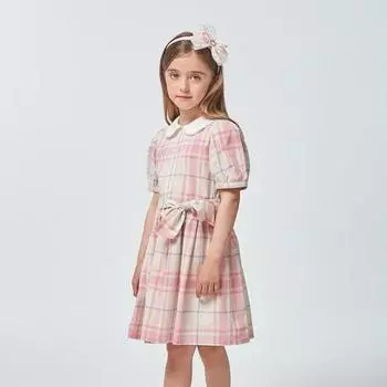 Hazzys Kids Check Dress Htm12nj50m Pk Pink/120