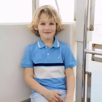 Hazzys Kids Hazzys Kids теннисный клуб блочный воротник футболка Htm23tp18m Bu Blue/110