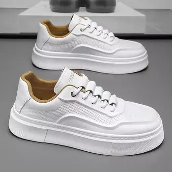 HB07 spring men s shoes new breathable little white shoes men s trend versatile platform sports shoes casual board shoes trendy shoes 39