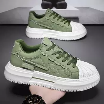 HB10 shell head white shoes men s inner height increase spring new fashion sports and leisure trendy shoes versatile thick baseplate shoes 39