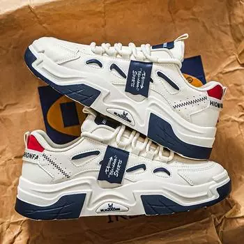 HB191 мужские туфли дышащие маленькие белые туфли мужские корейские версии модные универсальные кроссовки на платформе повседневные кроссовки daddy tide 39