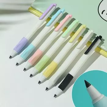 HB Press Pencil No Sharpening Eternal Pen Kawaii Unlimited Pencil Children белый