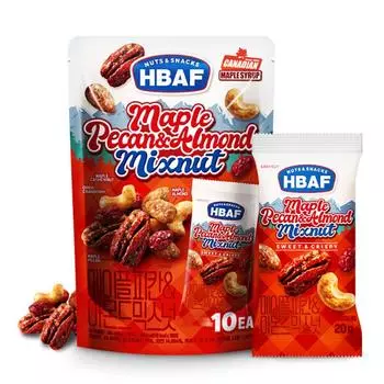 HBAF Maple Peaca&Almond Mixnut 200g(20gx10EA) (3 Options) 1PACK (200g x 1)