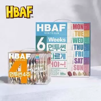 HBAF Mun2Sun Daily Nuts подарочный набор на 4/6 недель (2 типа, выберите 1), Корейские закуски HBAF Mun2Sun 4 weeks