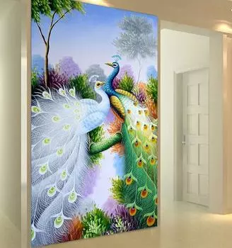 HC 5D DIY Алмазная вышивка животных Павлин Вышивка крестом DIY Алмазная картина Мозаика Стразы 20*30 cm