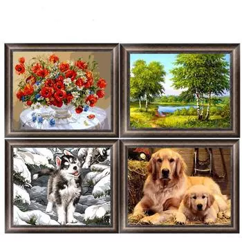 HC 5D DIY Полный Смола Алмаз Животное Вышивка Крестом Круглая Алмазная Вышивка Цветок Блум Алмаз 30*40 cm