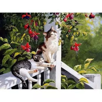 HC 5D полная алмазная вышивка «сделай сам» квадратная алмазная живопись кошка вышивка крестиком Алмазная мозаика 20*30 cm