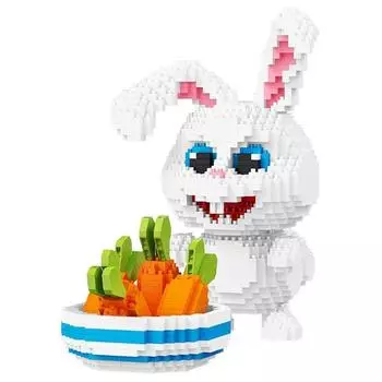 HC Nano Block Mini Block Большой морковный кролик, популярные корейские игрушки